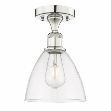Bristol 1 Light Glass Semi Flush Mount 11.5 X 7.5 Inch Wide by Innovations - 616-1F-PN-GBD-752