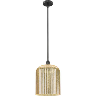 Bridal Veil 1 Light 12" Stem Hung Mini Pendant 8.5X5 Wide by Innovations - 616-1S-G559-12