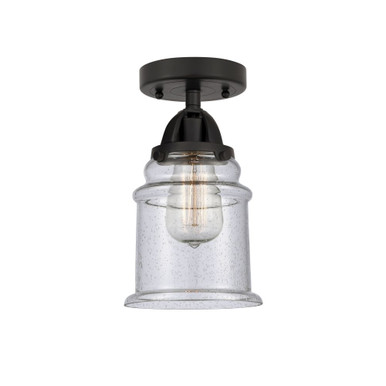 Canton 1 Light Semi Flush Mount 10.75 Inch and 6 Inch Wide by Innovations - 288-1C-BK-G184