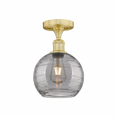 Athens Deco Swirl 1 Light 7.5 Inch Wide Semi Flush Mount by Innovations - 616-1F-SG-G1213-8SM