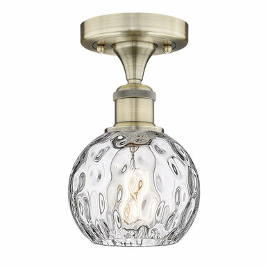 Athens Water Glass 1 Light Semi Flush Mount 10 X 6 Inch Wide by Innovations - 616-1F-AB-G1215-6