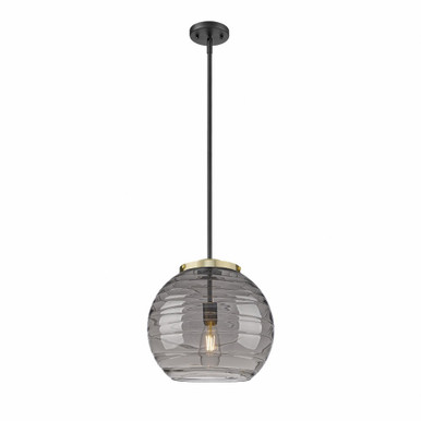 Athens Deco Swirl 1 Light Stem Hung Pendant 13.63 X 13.75 by Innovations - 221-1S-BAB-G1213-14SM