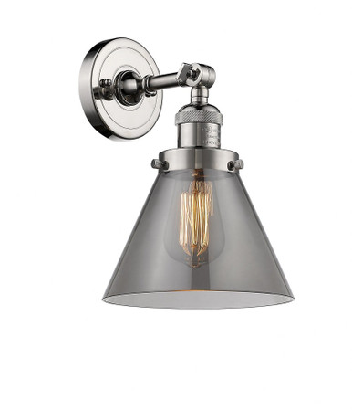 Cone 1 Light Adjustable Wall Sconce 10.5 and 8 Inch Wide by Innovations - 203-PN-G43