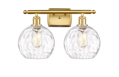 Athens Water Glass 2 Light Vanity Light 18 Inch Wide by Innovations - 516-2W-SG-G1215-8