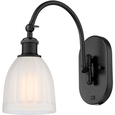 Brookfield 1 Light Adjustable Swing Arm Wall Sconce 12.88 by Innovations - 518-1W-BK-G441