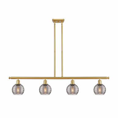 Athens Deco Swirl 4 Light Stem Hung Island 8.63 InchX48 Inch by Innovations - 516-4I-SG-G1213-6SM