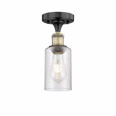 Clymer 1 Light Semi Flush Mount 10.88 and 3.88 Inch Wide by Innovations - 616-1F-BAB-G804