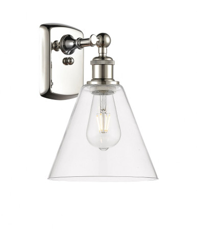 Berkshire Glass 1 Light Wall Sconce 11 Inch and 8 Inch Wide by Innovations - 516-1W-PN-GBC-82