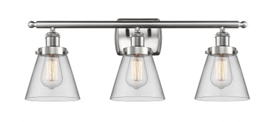 Cone 3 Light Bath Vanity 11 Inch Tall and 26 Inch Wide by Innovations - 916-3W-SN-G62