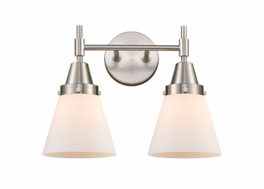 Cone 2 Light Bath Vanity 11 Inch Tall and 15.25 Inch Wide by Innovations - 447-2W-SN-G61