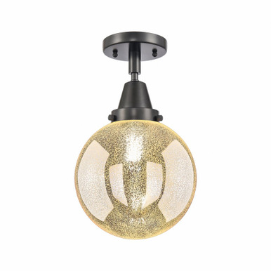 Beacon 1 Light Flush Mount 12.75 Inch Tall and 8 Inch Wide by Innovations - 447-1C-BK-G208-8