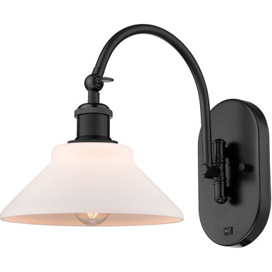 Orwell 100W 1 LED Adjustable Swing Arm Wall Sconce 10.5X8.38 by Innovations - 518-1W-BK-G131-LED