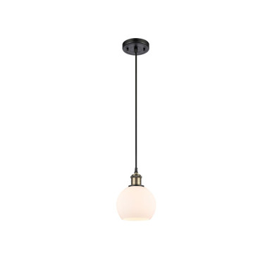 Athens 1 Light Cord Hung Mini Pendant 7.88 X 5.88 Inch Wide by Innovations - 516-1P-BAB-G121-6