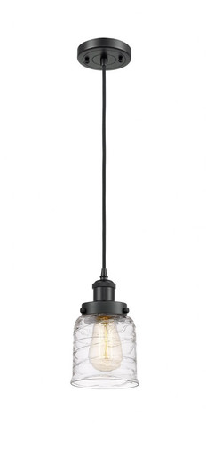 Bell 1 Light Cord hung Mini Pendant 10 Inch and 5 Inch Wide by Innovations - 916-1P-BK-G513