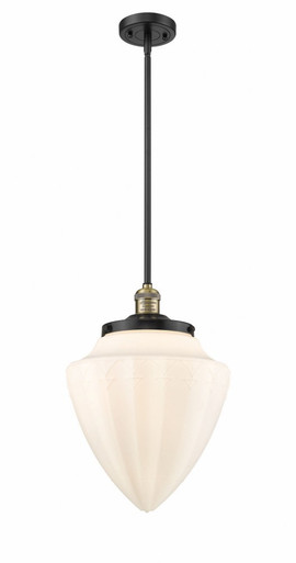 Bullet 1 Light Stem Hung Mini Pendant 16 and 12 Inch Wide by Innovations - 201S-BAB-G661-12