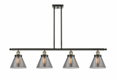 Cone 4 Light Stem Hung Island 10 Inch Tall and 48 Inch Wide by Innovations - 916-4I-BAB-G43