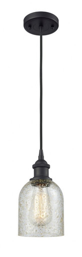 Caledonia 1 Light Cord Hung Mini Pendant 9 and 5 Inch Wide by Innovations - 516-1P-BK-G259