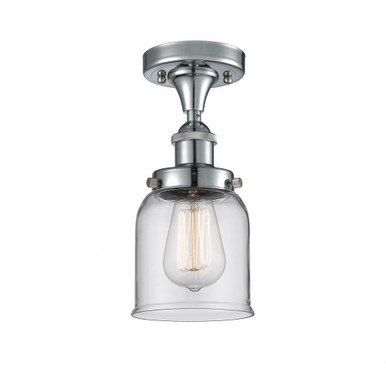 Bell 1 Light Semi Flush Mount 11 Inch Tall and 5 Inch Wide by Innovations - 916-1C-PC-G52