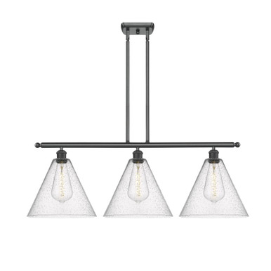 Berkshire Glass 3 Light Stem hung Island 13.5X38.5 Inch Wide by Innovations - 516-3I-GBC-12