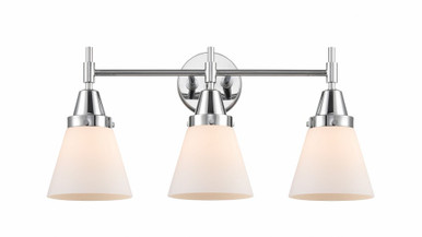 Cone 3 Light Bath Vanity 11 Inch Tall and 24.25 Inch Wide by Innovations - 447-3W-PC-G61