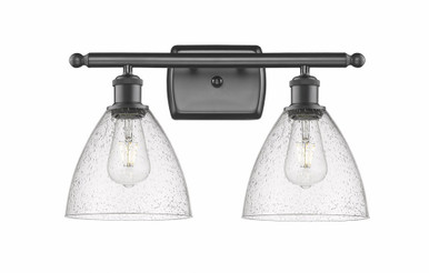 Bristol Glass 2 Light Industrial Vanity Light by Innovations - 516-2W-OB-GBD-754
