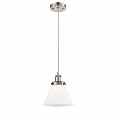 Cone 1 Light Cord Hung Mini Pendant 10 Inch and 8 Inch Wide by Innovations - 916-1P-SN-G41