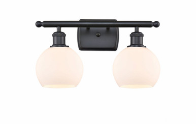 Athens 2 Light Bath Vanity 8.88 Inch Tall X 15.88 Inch Wide by Innovations - 516-2W-BK-G121-6
