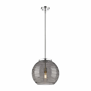 Athens Deco Swirl 1 Light Stem Hung Pendant 13.63 X 13.75 by Innovations - 221-1S-PC-G1213-14SM