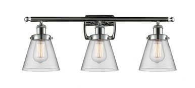Cone 3 Light Bath Vanity 11 Inch Tall and 26 Inch Wide by Innovations - 916-3W-PC-G62