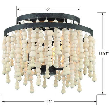 Poppy 3 Light 15 Inch Wide Flush Mount by Crystorama - POP-A5073