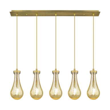 Owego 5 Light Linear Pendant 14.25 Inch and 36.63 Inch Wide by Innovations - 125-451-1P-BB-G451-5ME