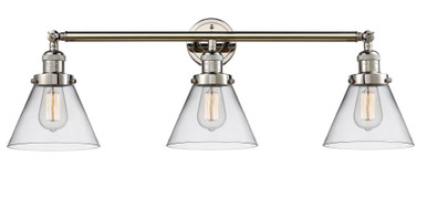 Cone 3 Light Bath Vanity 11 Inch Tall and 32 Inch Wide by Innovations - 205-PN-G42