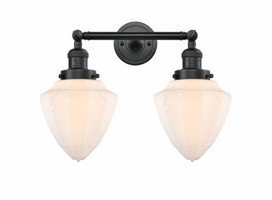 Bullet 2 Light Adjustable Bath Vanity 15 and 17.63 Inch Wide by Innovations - 208-BK-G661-7