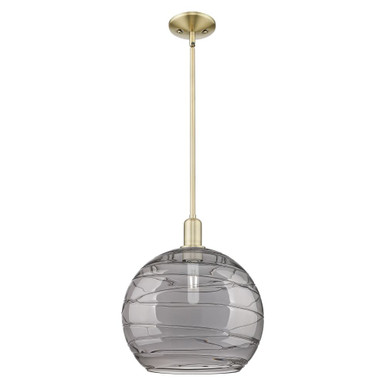 Athens Deco Swirl 1 Light Stem Hung Mini Pendant 15.75X13.75 by Innovations - 716-1S-AB-G1213-14SM