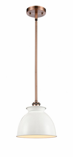 Adirondack 1 Light Industrial Stem Hung Small Pendant by Innovations - 516-1S-AC-M14-W
