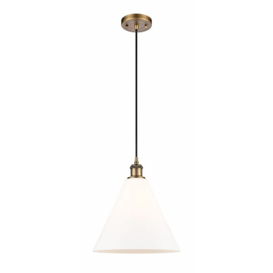 Berkshire Glass 1 Light Cord hung Mini Pendant 13 X 12 by Innovations - 516-1P-BB-GBC-121