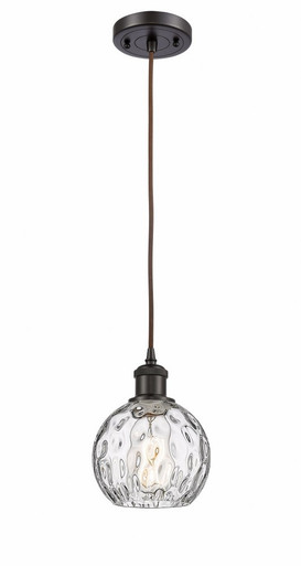 Athens Water Glass 1 Light Cord Hung Mini Pendant 8 X 6 by Innovations - 516-1P-OB-G1215-6