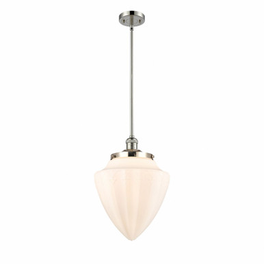 Bullet 1 Light Stem Hung Mini Pendant 16 and 12 Inch Wide by Innovations - 201S-PN-G661-12
