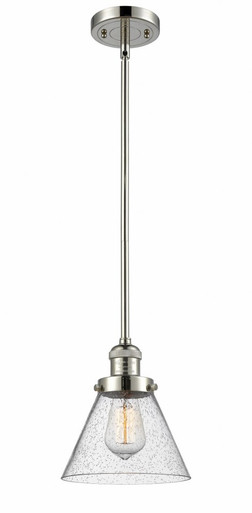 Cone 1 Light Stem Hung Mini Pendant 10 Inch and 8 Inch Wide by Innovations - 201S-PN-G44