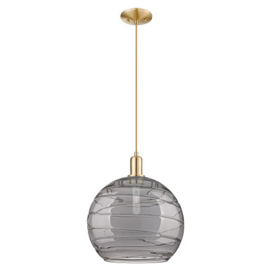 Athens Deco Swirl 1 Light Cord Hung Mini Pendant 15.95X13.75 by Innovations - 716-1P-CB-G1213-14SM