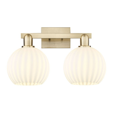 White Venetian 2 Light Bath Vanity 11.75 and 19 Inch Wide by Innovations - 716-2W-CB-G1217-8WV