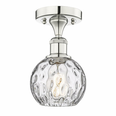 Athens Water Glass 1 Light Semi Flush Mount 10 X 6 Inch Wide by Innovations - 616-1F-PN-G1215-6