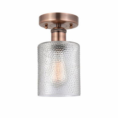 Cobbleskill 1 Light Semi Flush Mount 11 Inch and 5 Inch Wide by Innovations - 616-1F-AC-G112