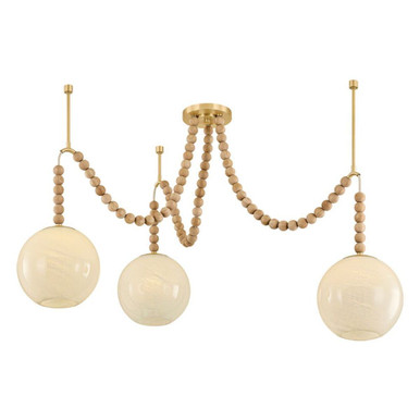Makena 3 Light Chandelier 28 Inch Tall and 51.25 Inch Wide y Mitzi - H1179803-AGB