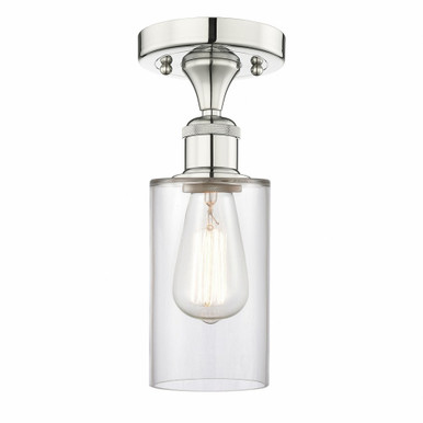 Clymer 1 Light Semi Flush Mount 10.88 and 3.88 Inch Wide by Innovations - 616-1F-PN-G802
