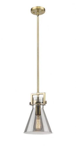 Newton Cone 1 Light Mini Pendant 11.38 Inch and 8 Inch Wide by Innovations - 411-1SS-BB-G411-8SM