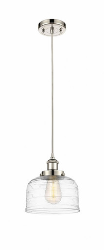 Bell 1 Light Cord hung Mini Pendant 10 Inch and 8 Inch Wide by Innovations - 916-1P-PN-G713