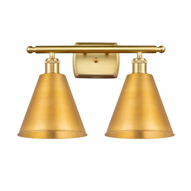 Ballston Cone 2 Light Vanity Light by Innovations - 516-2W-SG-MBC-8-SG