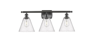 Berkshire Glass 3 Light Bath Vanity 11 Inch and 28 Inch Wide by Innovations - 516-3W-OB-GBC-84