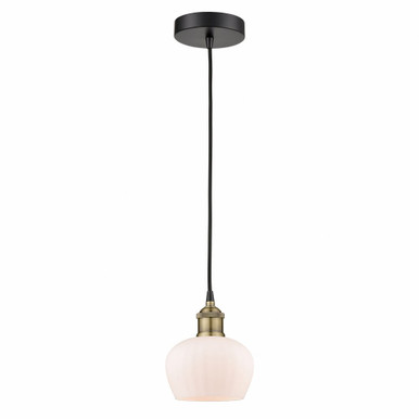 Fenton 1 Light Cord Down Mini Pendant 7.5 and 6.5 Inch Wide by Innovations - 616-1P-BAB-G91